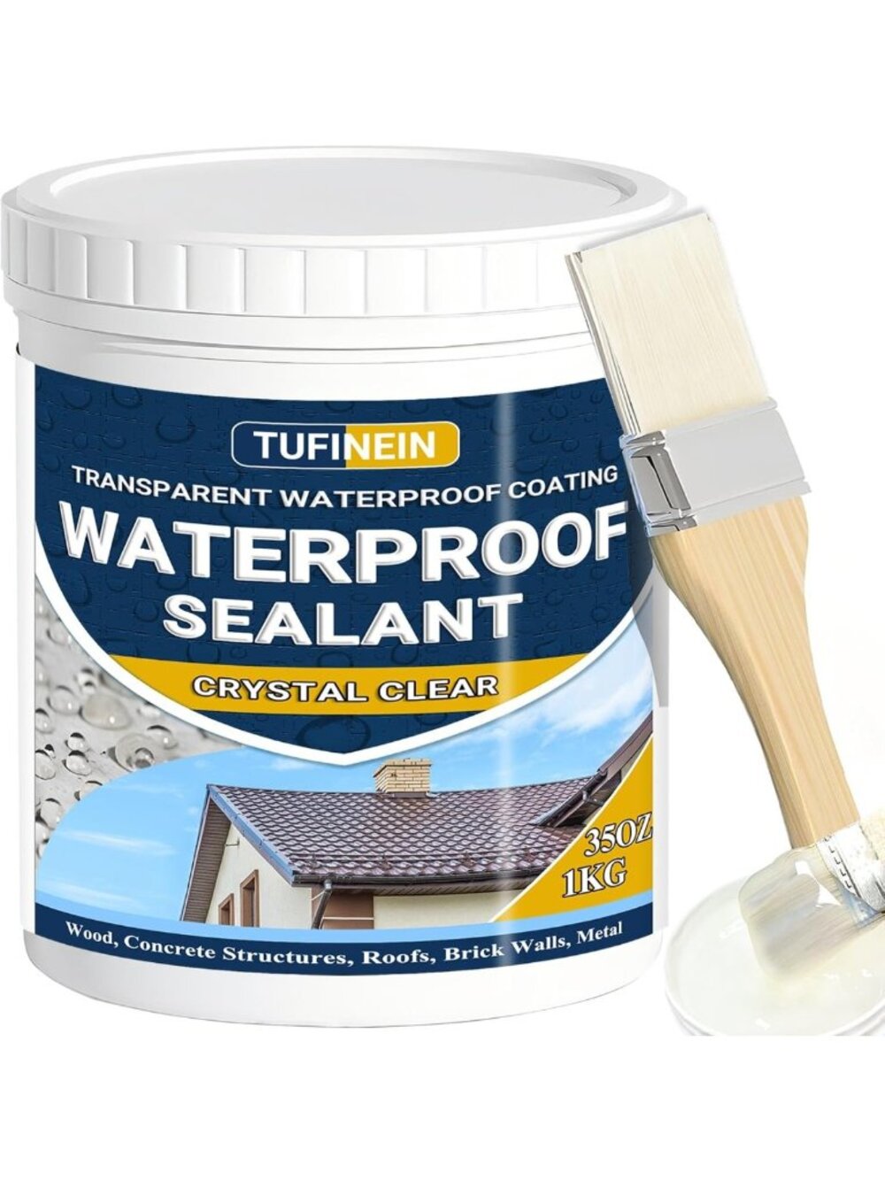 35 Oz Transparent Waterproof Sealant - Indoor & Outdoor Clear Coating for Roofs